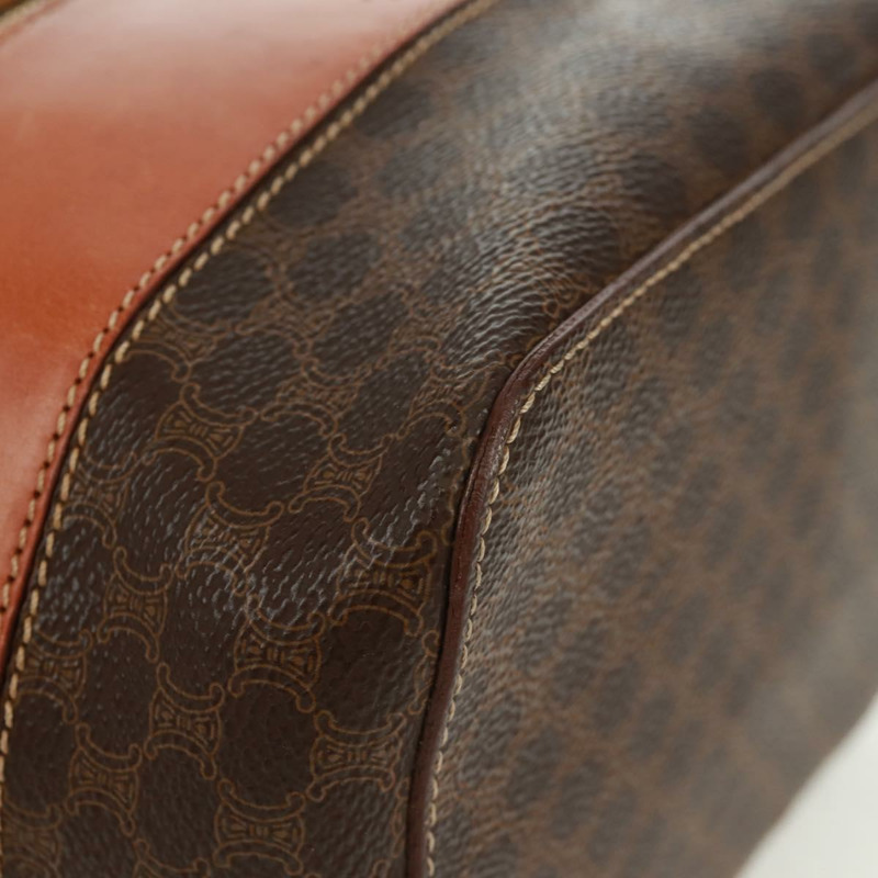 【日本直送】CELINE Vanity Macadam帆布手提包 PVC皮革 棕色 金色 正品 163366V-14