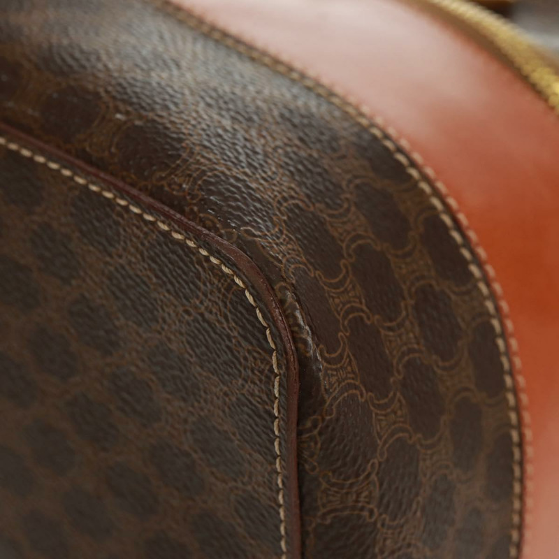 【日本直送】CELINE Vanity Macadam帆布手提包 PVC皮革 棕色 金色 正品 163366V-15