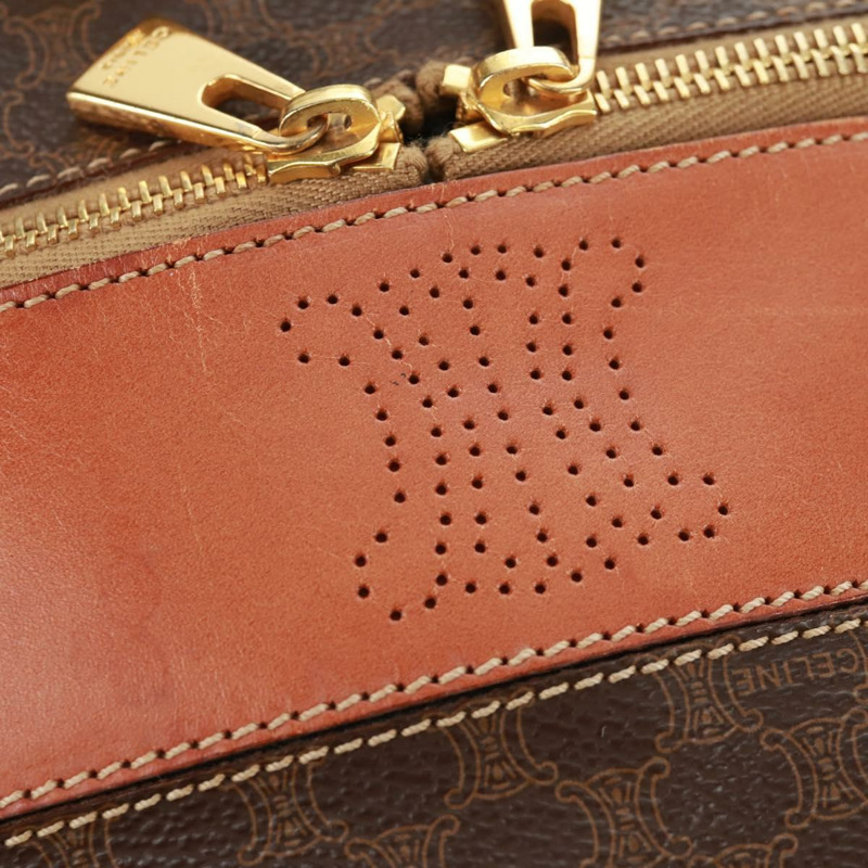 【日本直送】CELINE Vanity Macadam帆布手提包 PVC皮革 棕色 金色 正品 163366V-18