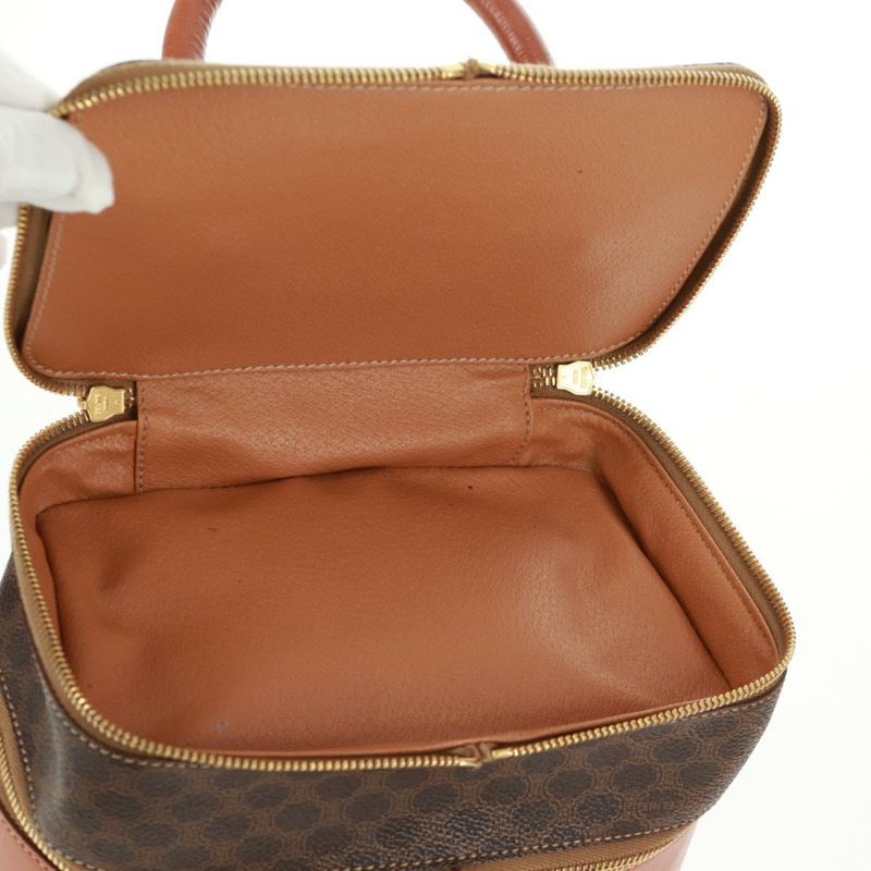 【日本直送】CELINE Vanity Macadam帆布手提包 PVC皮革 棕色 金色 正品 163366V-20
