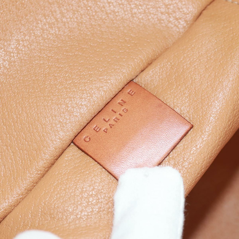 【日本直送】CELINE Vanity Macadam帆布手提包 PVC皮革 棕色 金色 正品 163366V-23