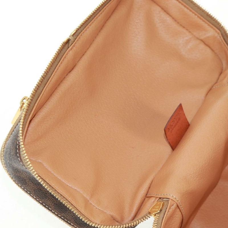 【日本直送】CELINE Vanity Macadam帆布手提包 PVC皮革 棕色 金色 正品 163366V-24