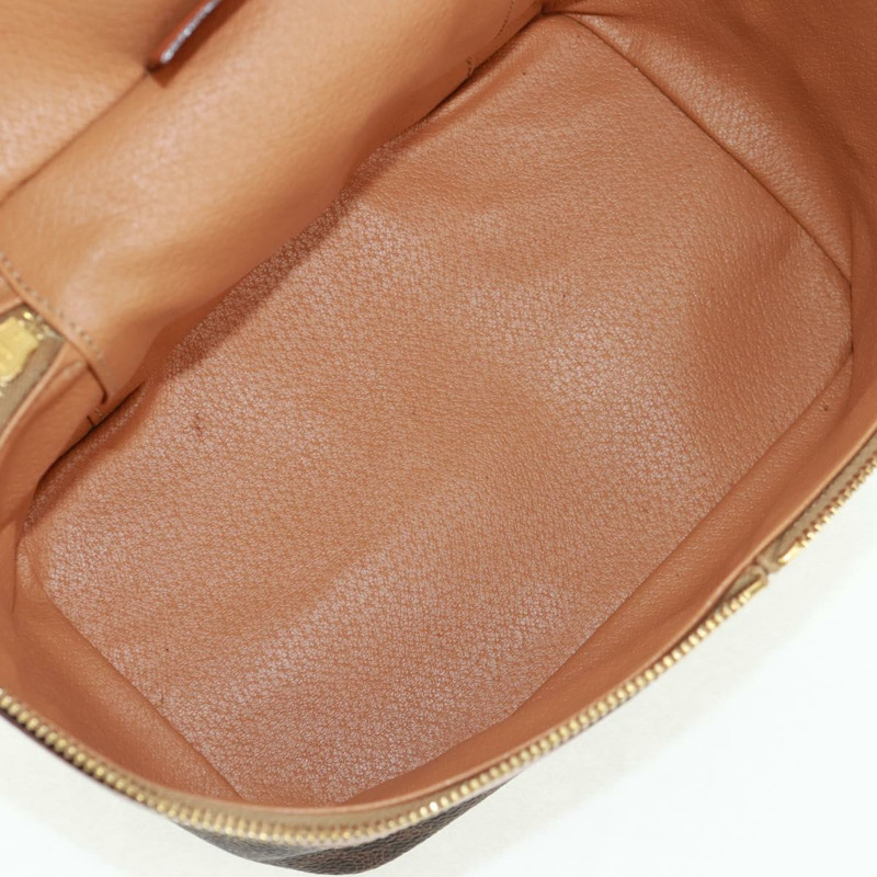 【日本直送】CELINE Vanity Macadam帆布手提包 PVC皮革 棕色 金色 正品 163366V-25