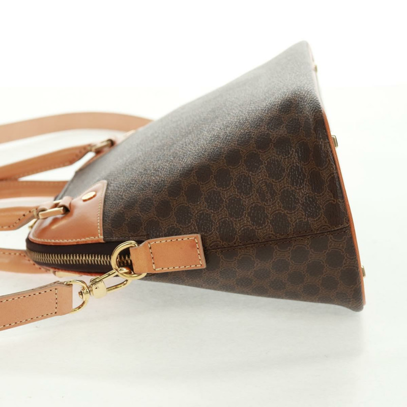 【日本直送】CELINE Macadam帆布手提包 PVC皮革 棕色 金色 正品 164047V-2