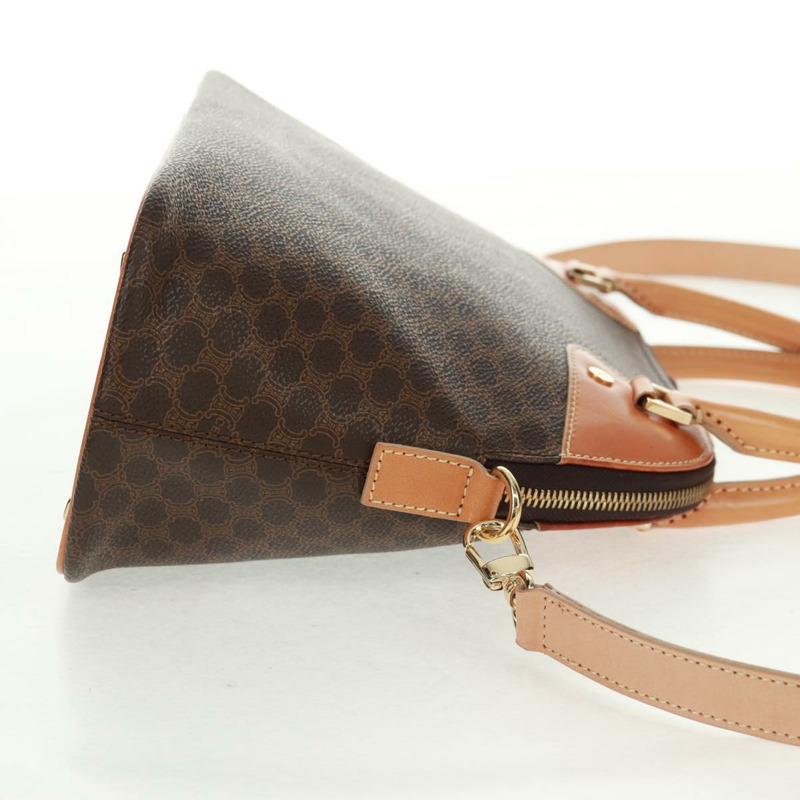 【日本直送】CELINE Macadam帆布手提包 PVC皮革 棕色 金色 正品 164047V-3