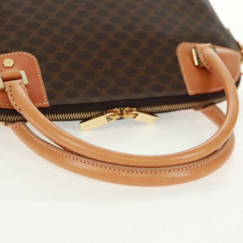 【日本直送】CELINE Macadam帆布手提包 PVC皮革 棕色 金色 正品 164047V-6