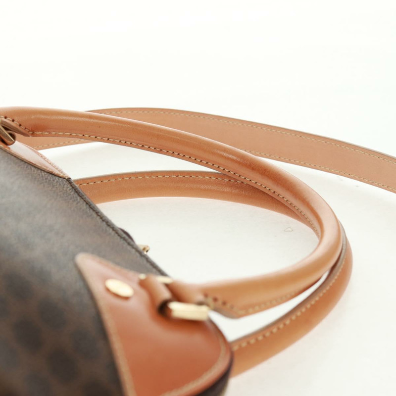 【日本直送】CELINE Macadam帆布手提包 PVC皮革 棕色 金色 正品 164047V-7