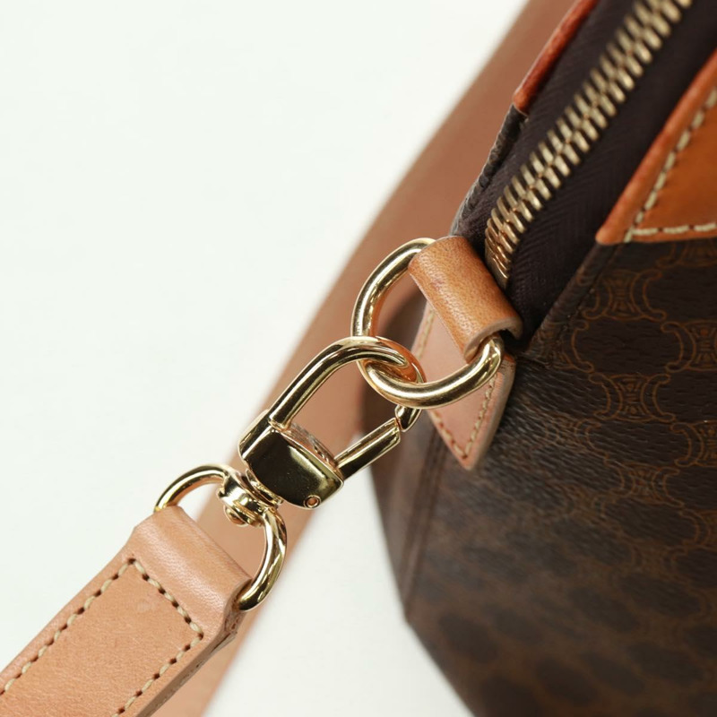 【日本直送】CELINE Macadam帆布手提包 PVC皮革 棕色 金色 正品 164047V-9