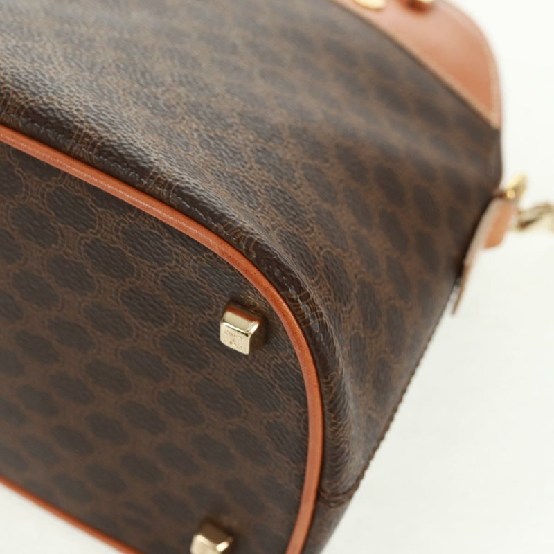 【日本直送】CELINE Macadam帆布手提包 PVC皮革 棕色 金色 正品 164047V-15