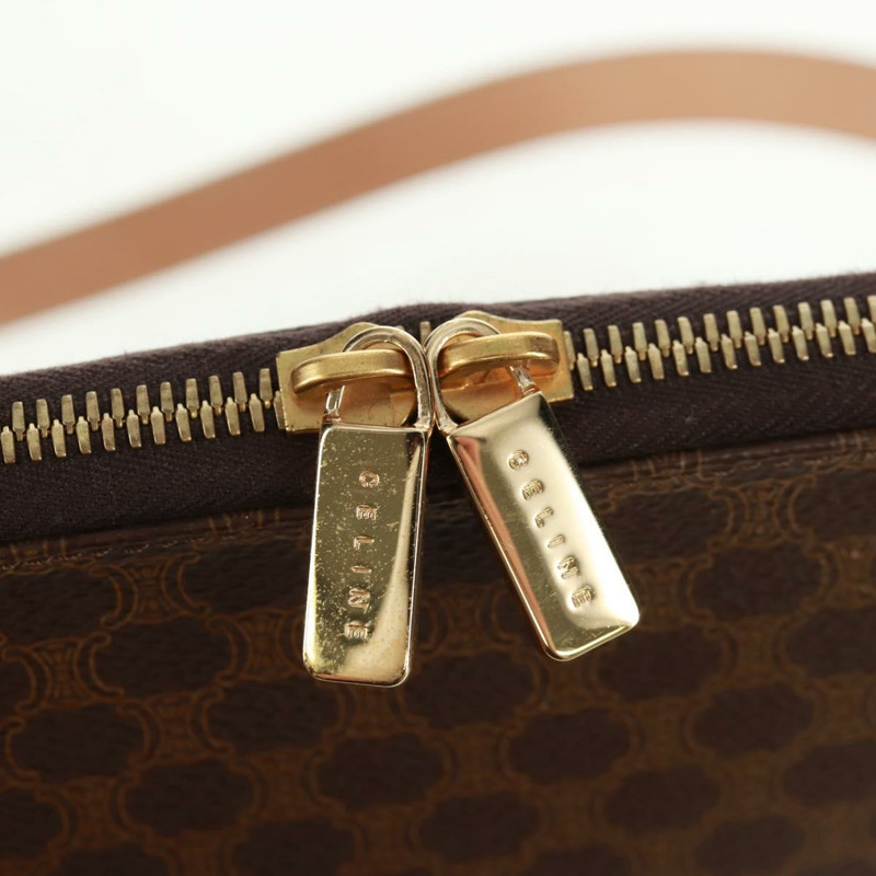 【日本直送】CELINE Macadam帆布手提包 PVC皮革 棕色 金色 正品 164047V-18