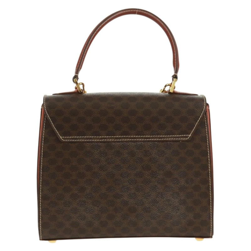【日本直送】CELINE Macadam帆布手提包 PVC皮革 2way Brown Gold Auth SW1948V-1