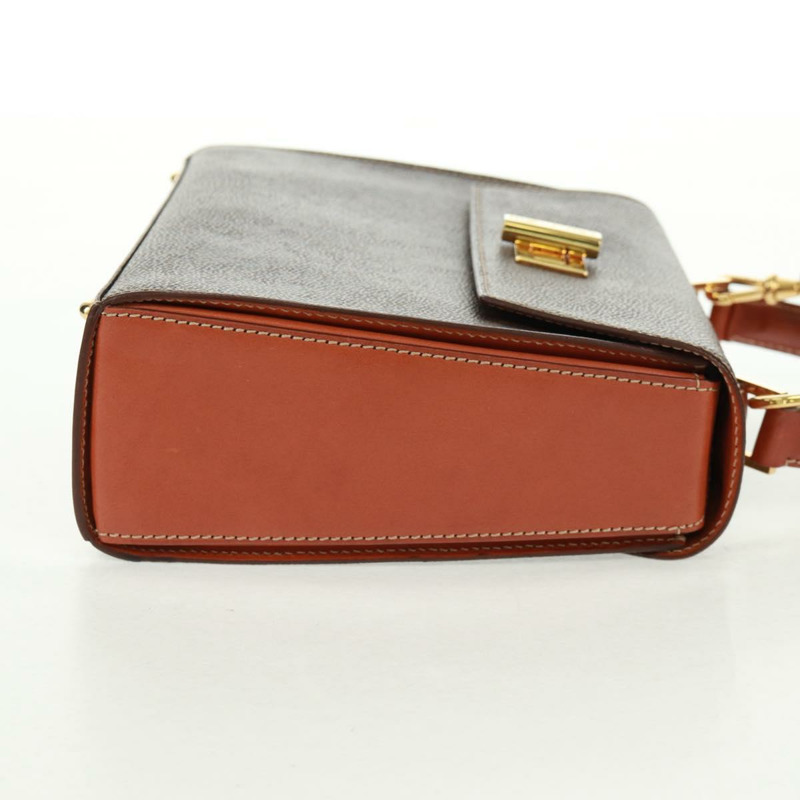 【日本直送】CELINE Macadam帆布手提包 PVC皮革 2way Brown Gold Auth SW1948V-3