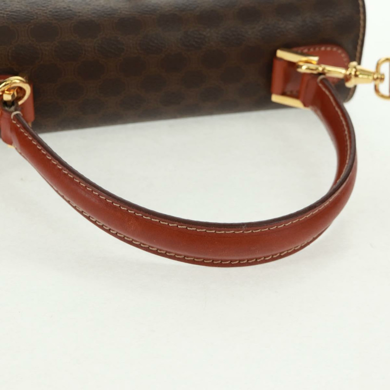 【日本直送】CELINE Macadam帆布手提包 PVC皮革 2way Brown Gold Auth SW1948V-6