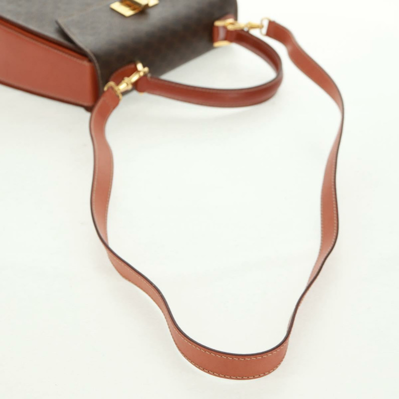 【日本直送】CELINE Macadam帆布手提包 PVC皮革 2way Brown Gold Auth SW1948V-7