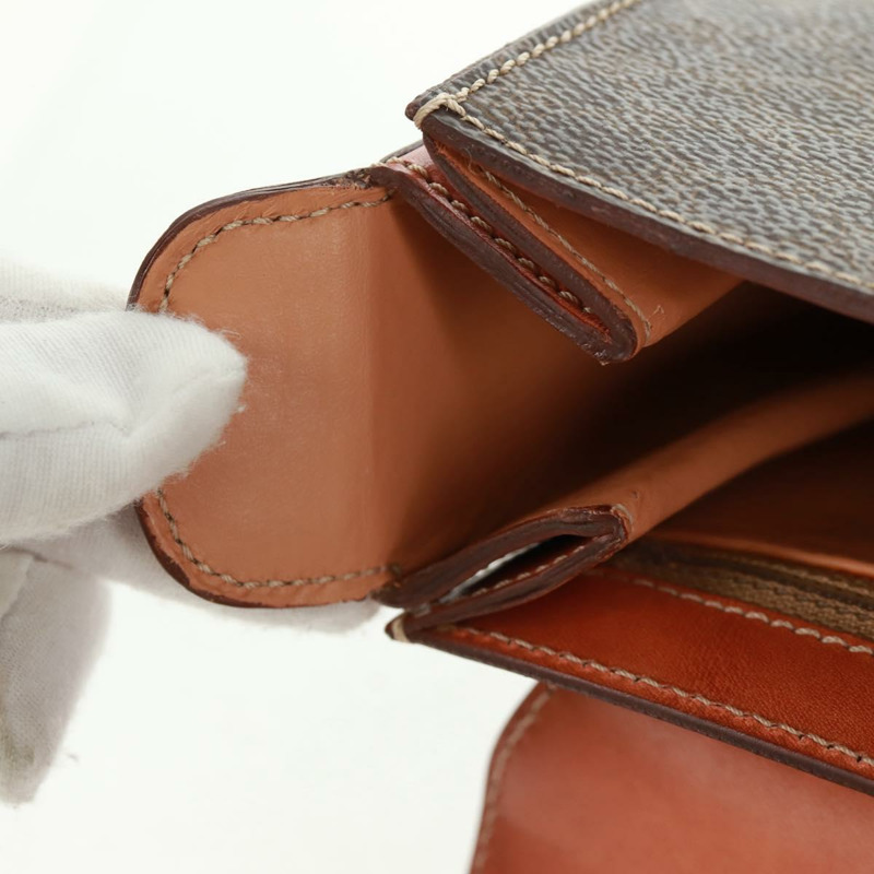【日本直送】CELINE Macadam帆布手提包 PVC皮革 2way Brown Gold Auth SW1948V-8