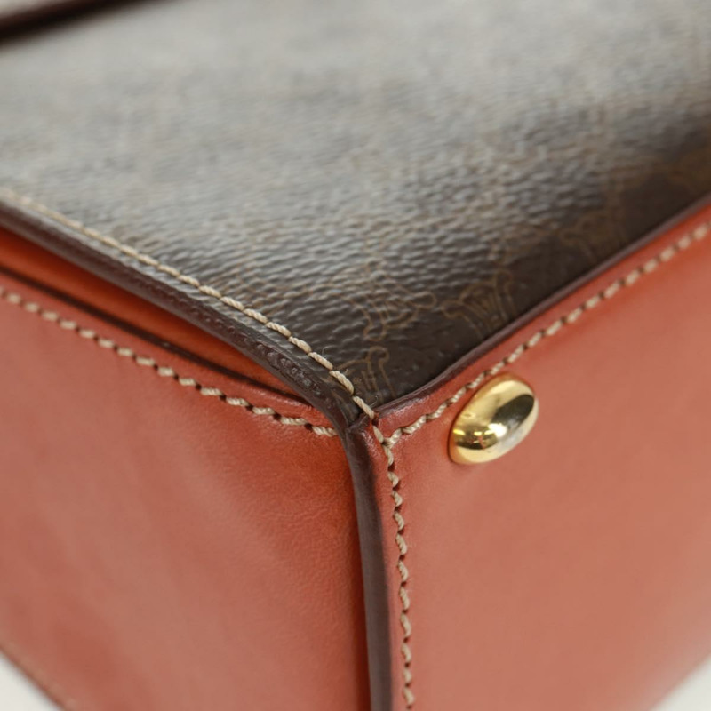 【日本直送】CELINE Macadam帆布手提包 PVC皮革 2way Brown Gold Auth SW1948V-15