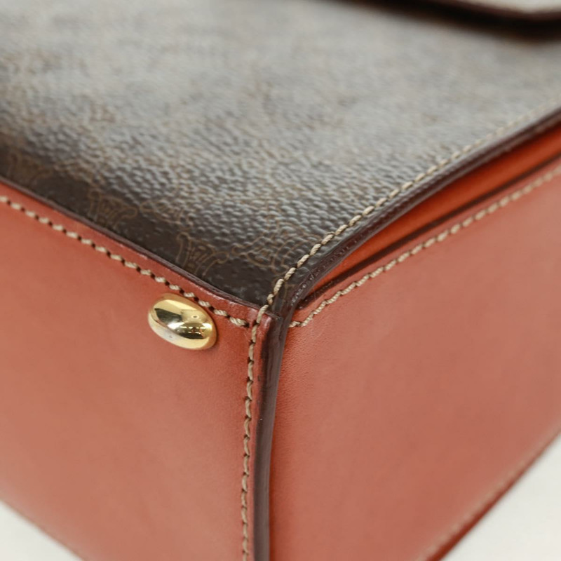 【日本直送】CELINE Macadam帆布手提包 PVC皮革 2way Brown Gold Auth SW1948V-16
