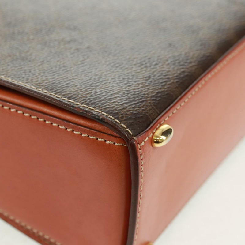 【日本直送】CELINE Macadam帆布手提包 PVC皮革 2way Brown Gold Auth SW1948V-17