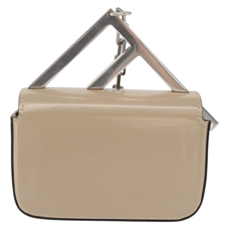 【日本直送】FENDI 鏈條單肩包 皮革 米色 銀色 正品 bs32416V-1