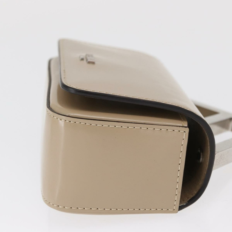 【日本直送】FENDI 鏈條單肩包 皮革 米色 銀色 正品 bs32416V-2