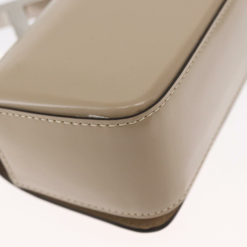【日本直送】FENDI 鏈條單肩包 皮革 米色 銀色 正品 bs32416V-16