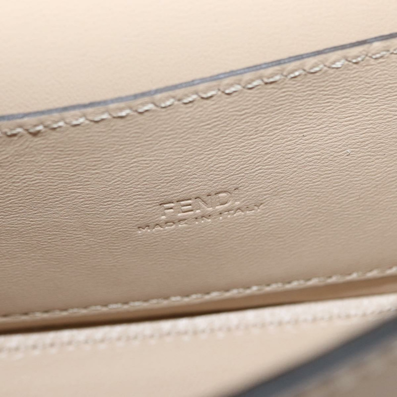 【日本直送】FENDI 鏈條單肩包 皮革 米色 銀色 正品 bs32416V-20