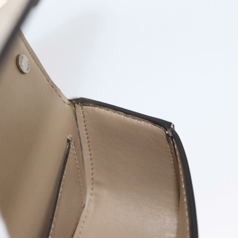 【日本直送】FENDI 鏈條單肩包 皮革 米色 銀色 正品 bs32416V-21