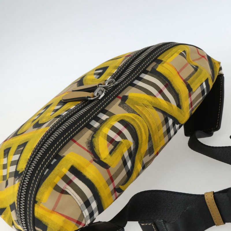 【日本直送】BURBERRY Nova 格紋帆布斜背包 米黃色 正品 ka1508M-5