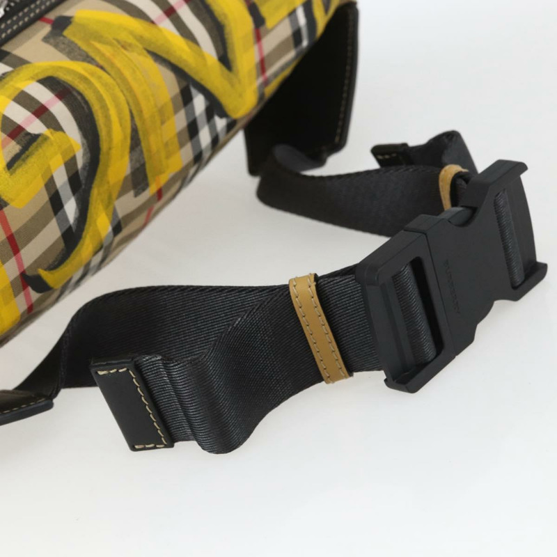【日本直送】BURBERRY Nova 格紋帆布斜背包 米黃色 正品 ka1508M-6