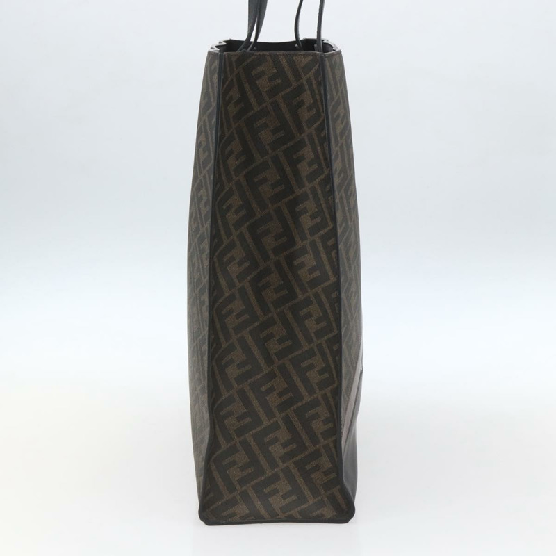 【日本直送】FENDI Zucca 帆布手提包黑棕色正品 ka1401M-2