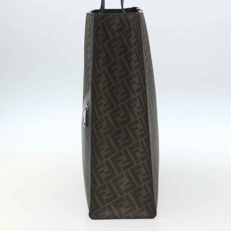 【日本直送】FENDI Zucca 帆布手提包黑棕色正品 ka1401M-3