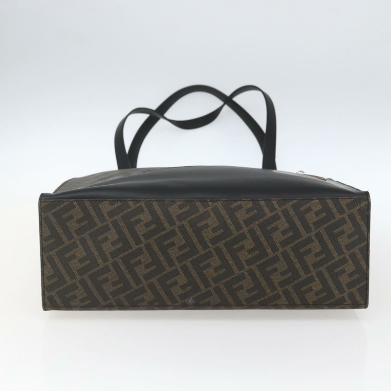 【日本直送】FENDI Zucca 帆布手提包黑棕色正品 ka1401M-4