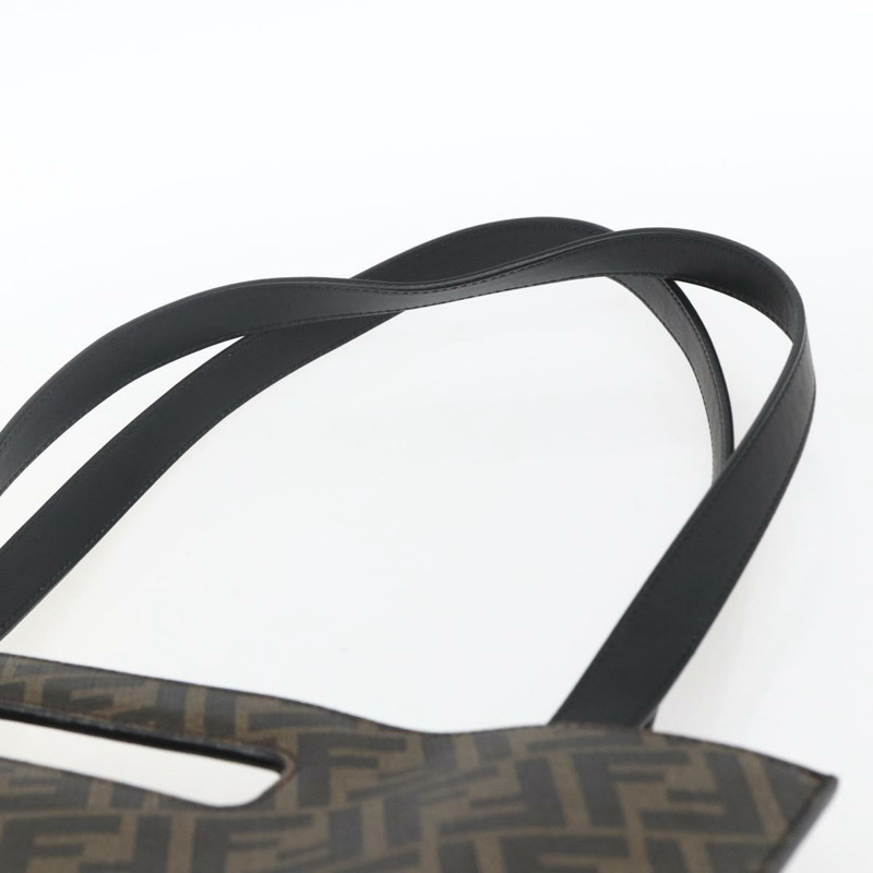 【日本直送】FENDI Zucca 帆布手提包黑棕色正品 ka1401M-7