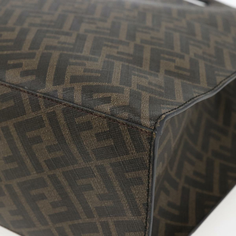 【日本直送】FENDI Zucca 帆布手提包黑棕色正品 ka1401M-14