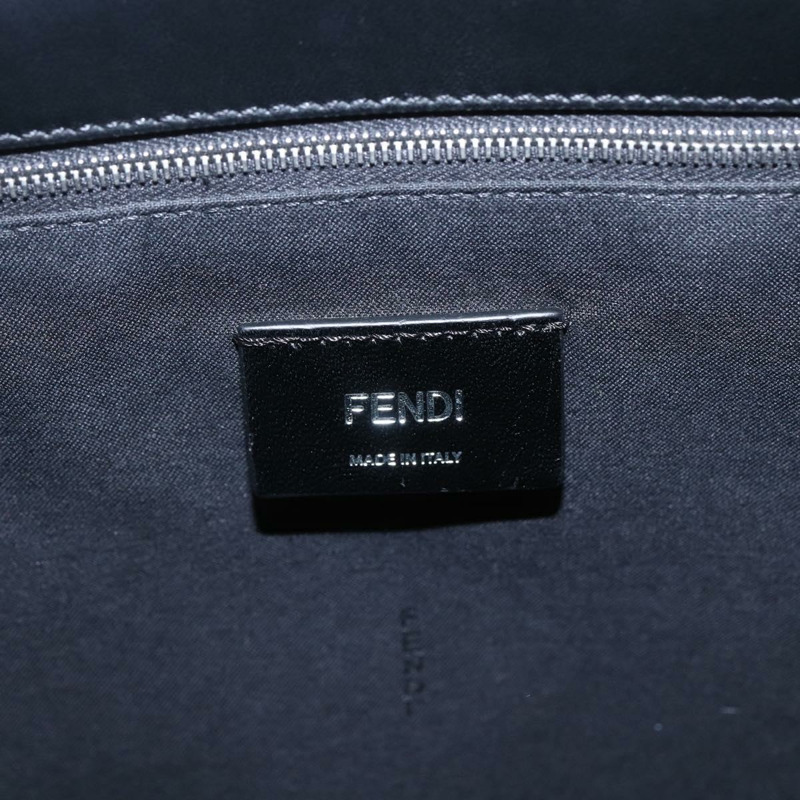 【日本直送】FENDI Zucca 帆布手提包黑棕色正品 ka1401M-17