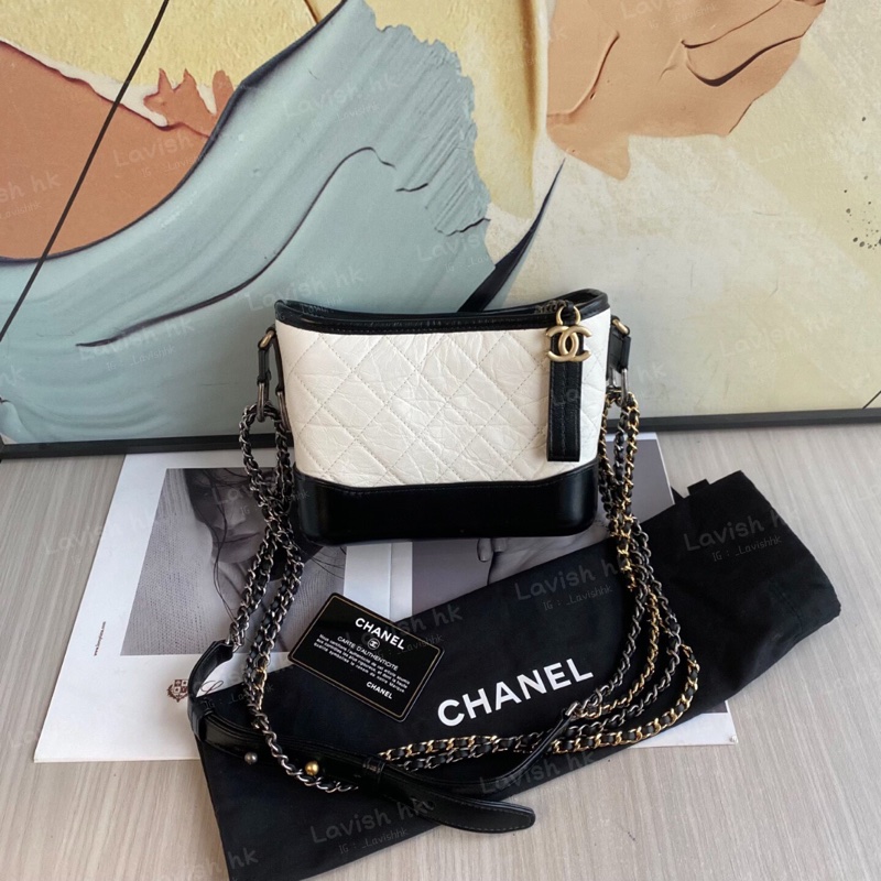 Chanel 黑白拼色 流浪包 小號-0