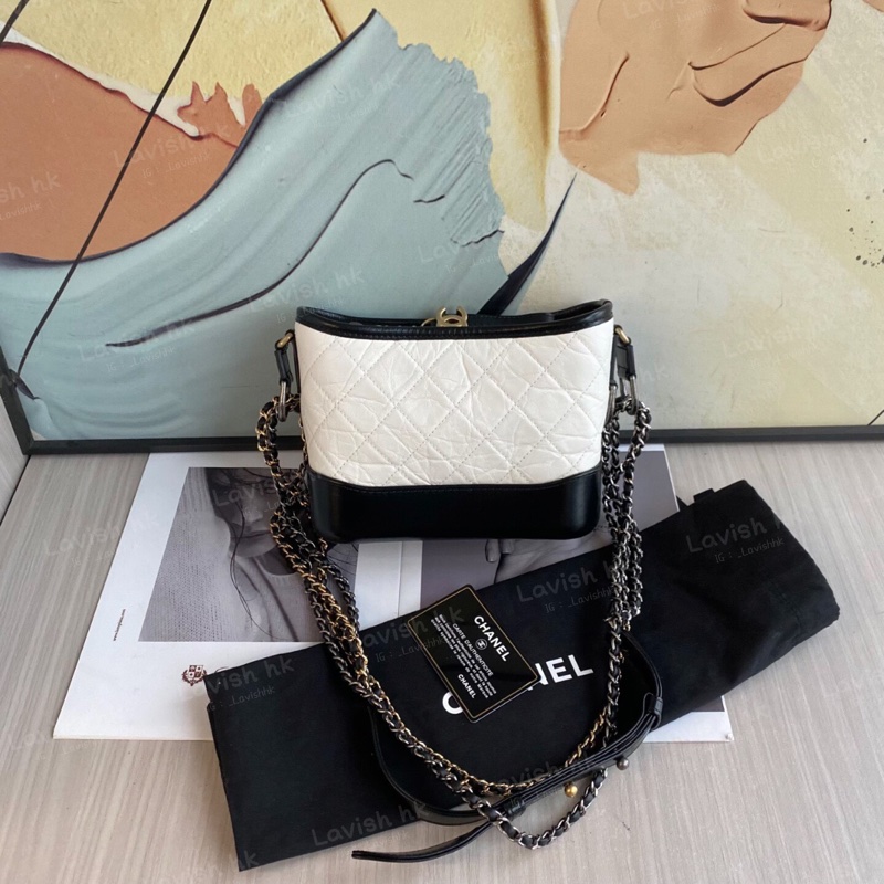 Chanel 黑白拼色 流浪包 小號-1