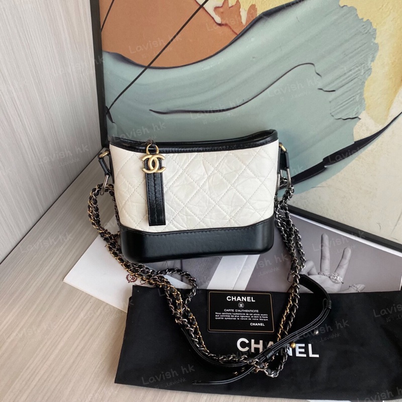 Chanel 黑白拼色 流浪包 小號-2