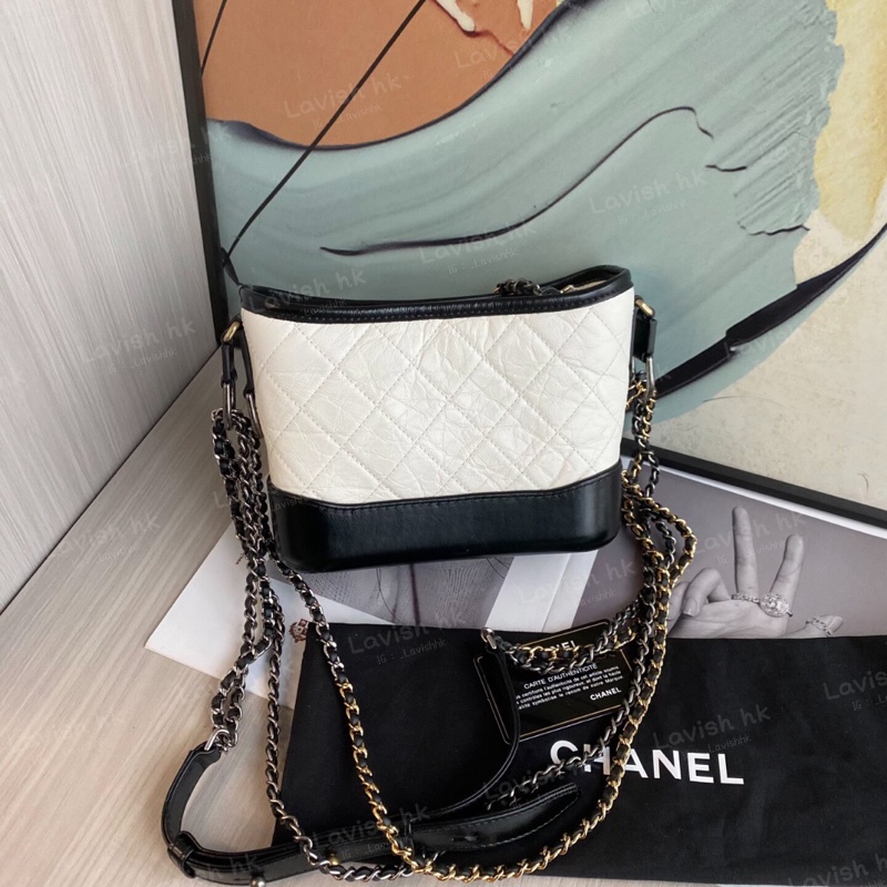 Chanel 黑白拼色 流浪包 小號-3