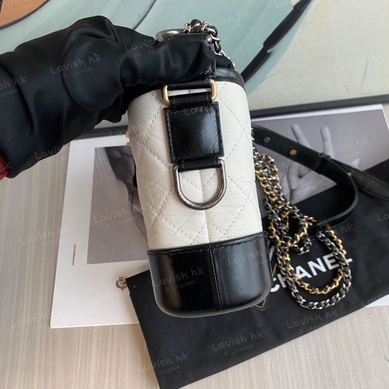 Chanel 黑白拼色 流浪包 小號-4