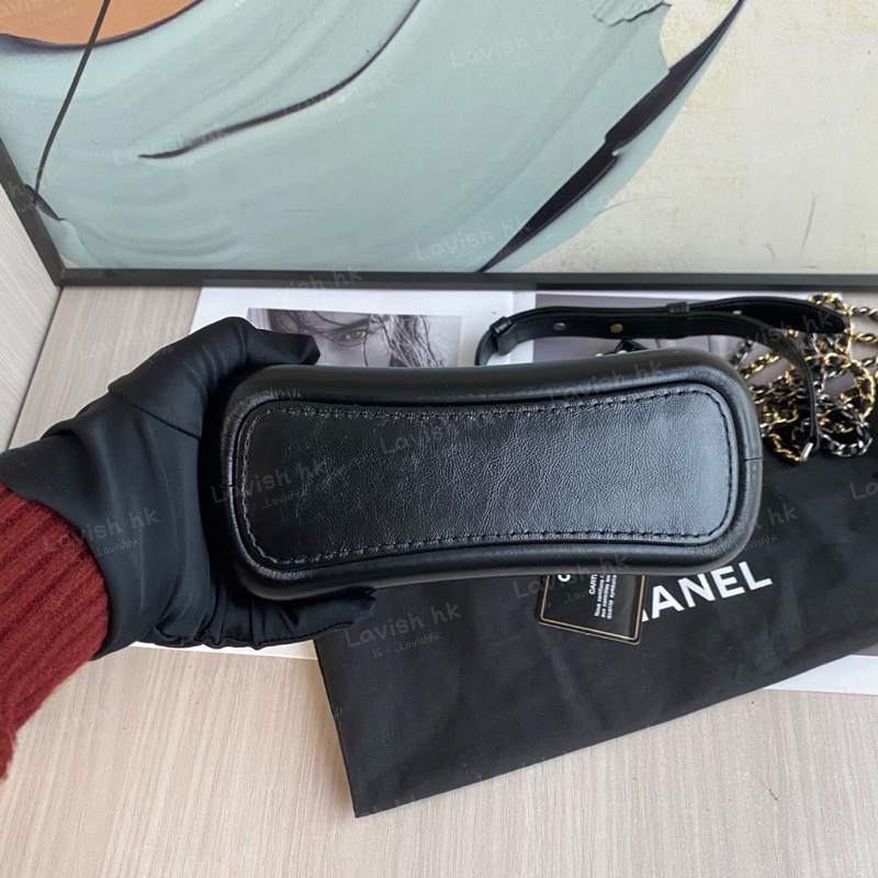 Chanel 黑白拼色 流浪包 小號-6