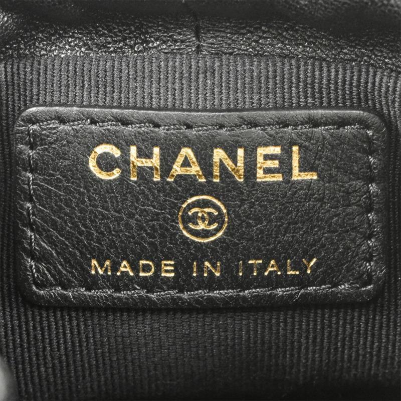 香奈兒 (CHANEL) Matelasse 迷你鏈條手拿包,羊皮,黑色,AP2330,8 位數可可標誌-6