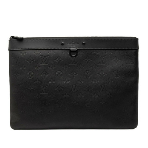 路易威登 Monogram Shadow Pochette Discovery Second Bag/Clutch Bag M62903 黑色 Noir 皮革 男士 LOUIS VUITTON
