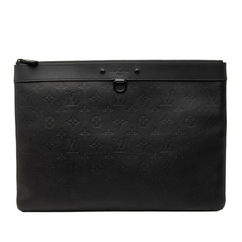 路易威登 Monogram Shadow Pochette Discovery Second Bag/Clutch Bag M62903 黑色 Noir 皮革 男士 LOUIS VUITTON-0