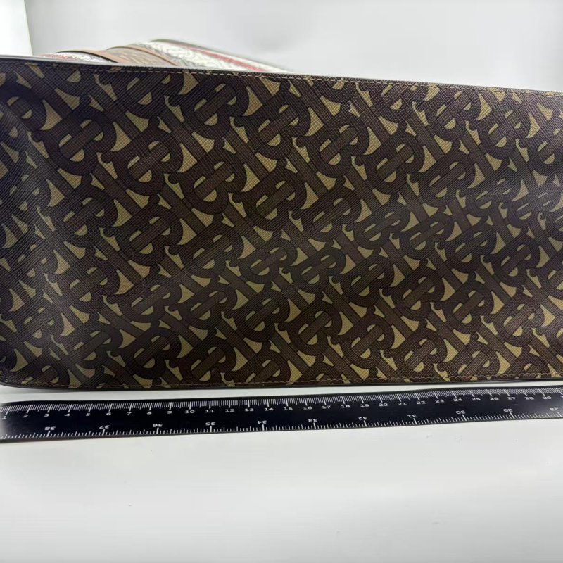 博柏利 專屬標識條紋環保帆布托特包-1