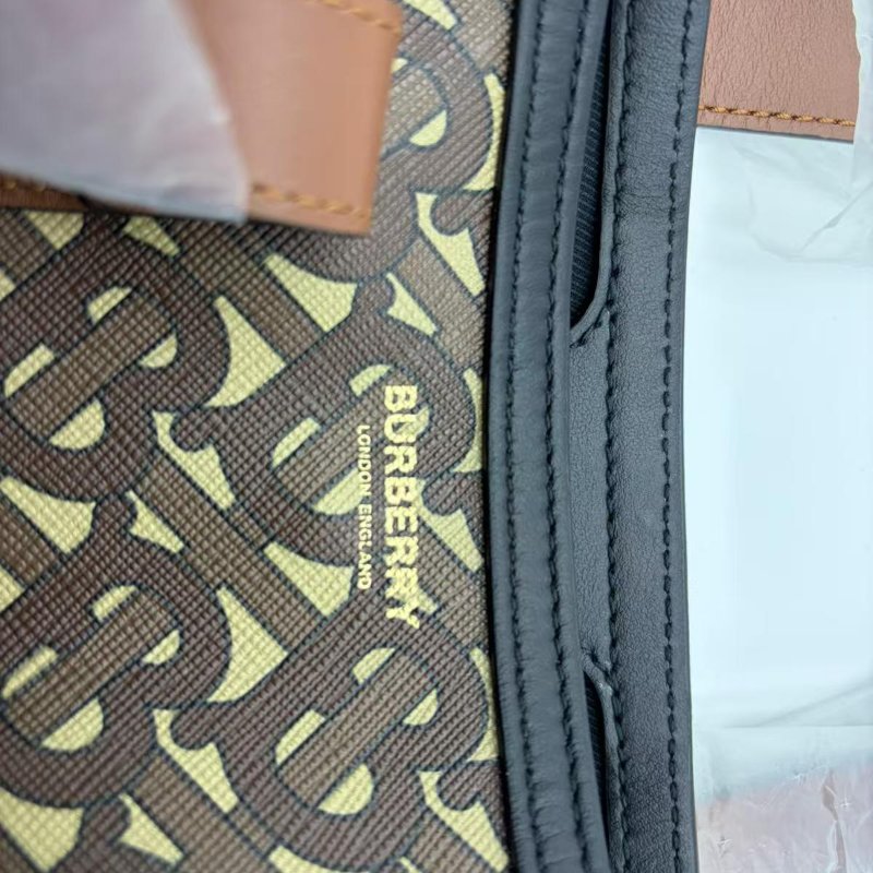 博柏利 專屬標識條紋環保帆布托特包-7