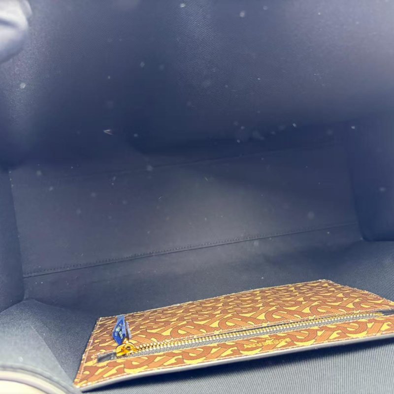 博柏利 專屬標識條紋環保帆布托特包-14