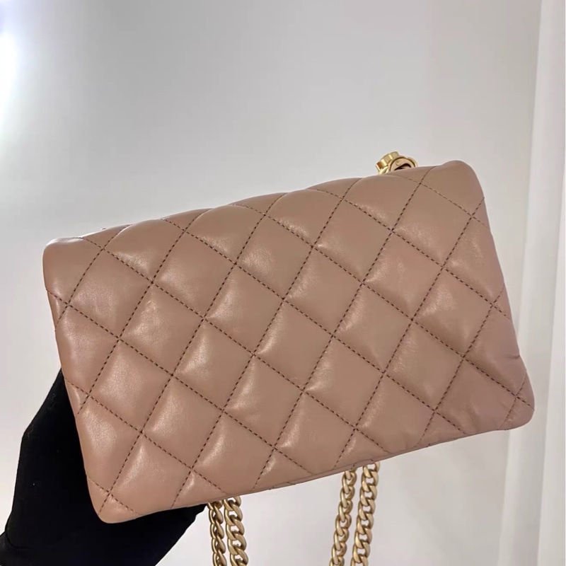 ✨Chanel 22K奶茶色金柱CF 風琴包 99新 🈶台灣購證💕-2