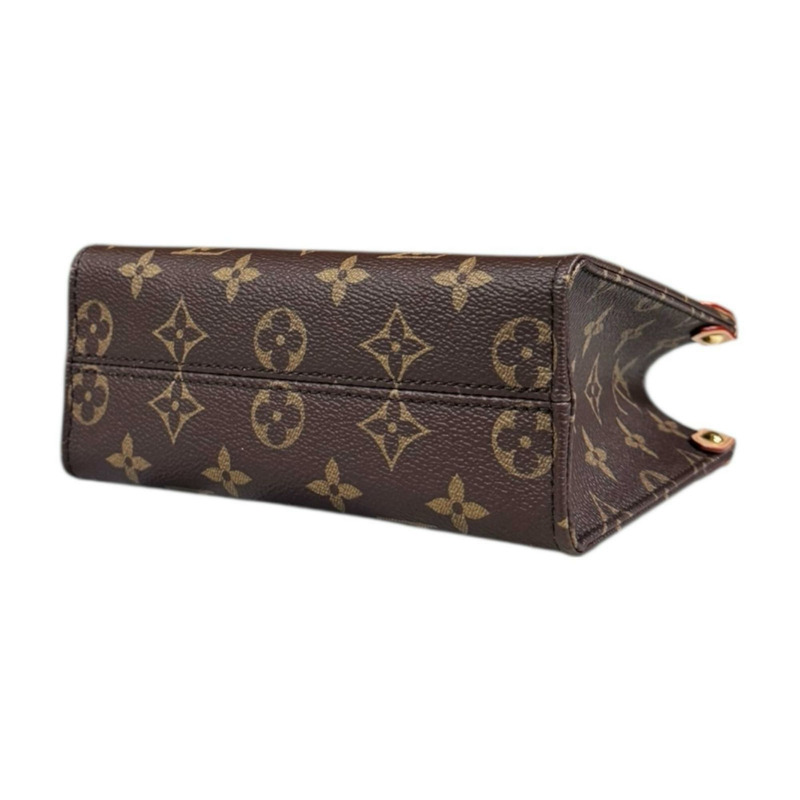 路易威登與村上隆聯名款 On the Go BB Monogram 帆布單肩包,M13668,棕色,女士款,二手,雙向手提-4