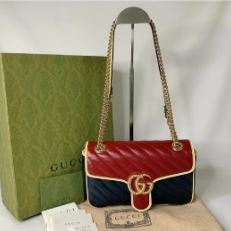 Gucci Marmount 红藍翻蓋相机包-0